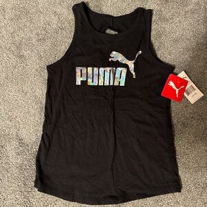 Puma Black Tank Top with Holographic Logo